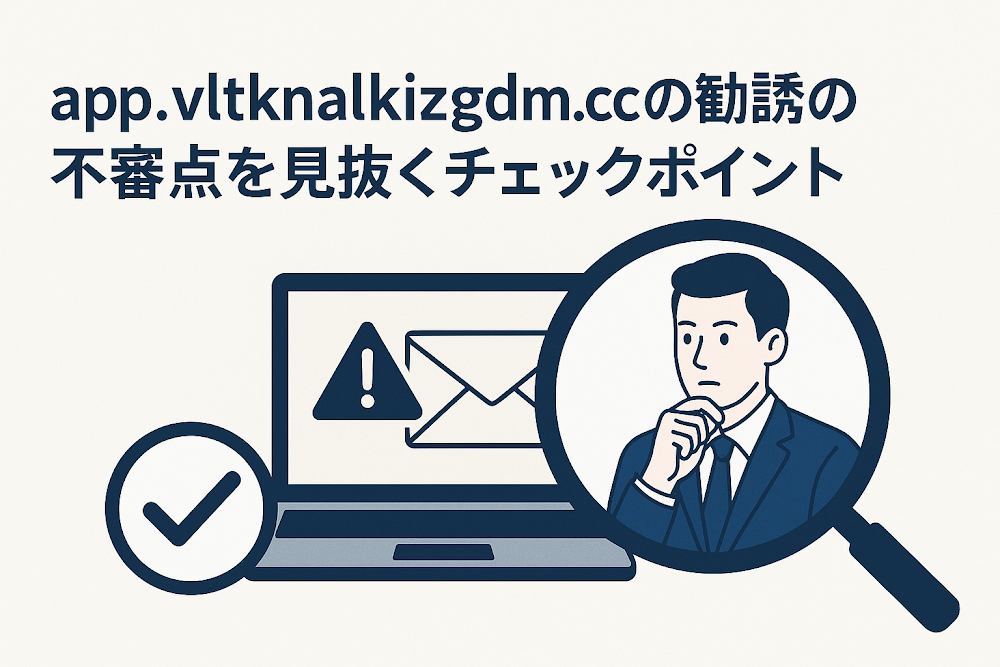 app.vltknalkizgdm.ccの勧誘の不審点を見抜くチェックポイント