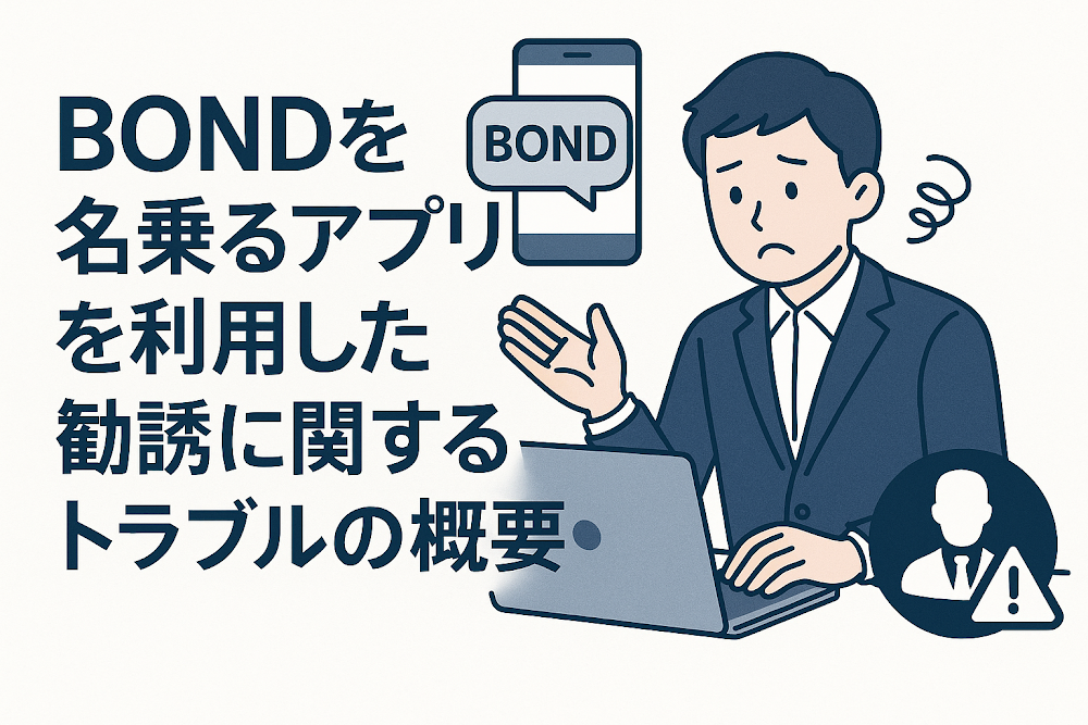 BONDを名乗るアプリを利用した勧誘に関するトラブルの概要