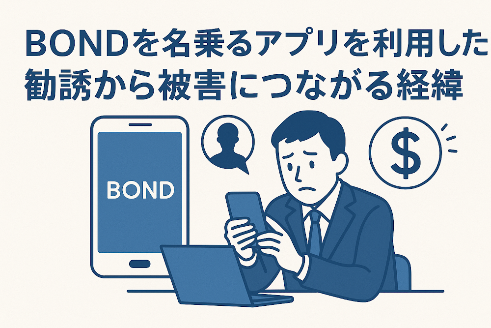 BONDを名乗るアプリを利用した勧誘から被害につながる経緯
