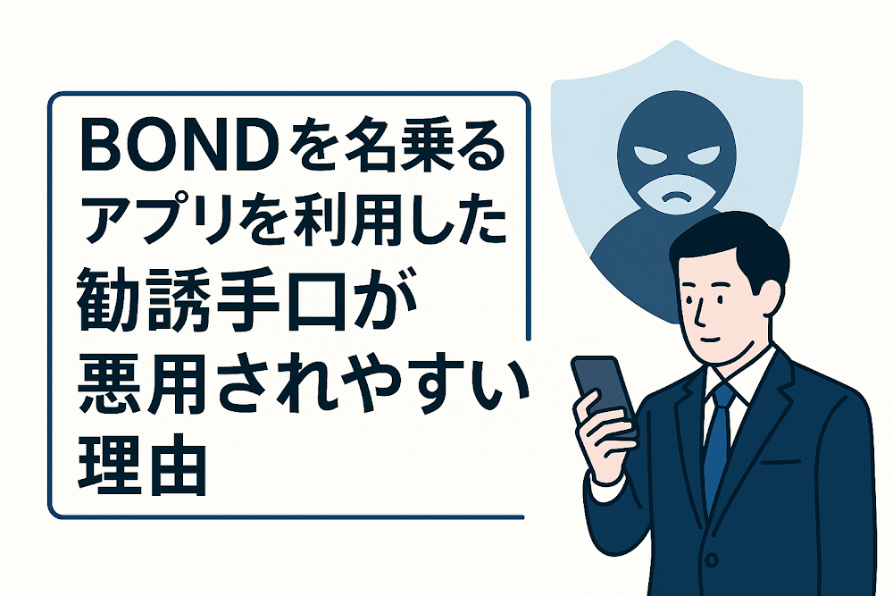 BONDを名乗るアプリを利用した勧誘手口が悪用されやすい理由
