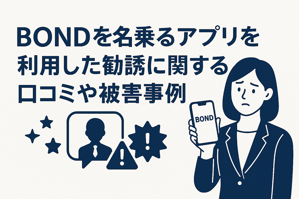 BONDを名乗るアプリを利用した勧誘に関する口コミや被害事例