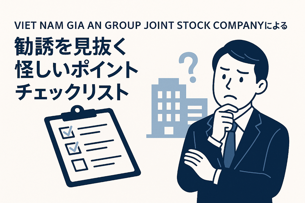 VIET NAM GIA AN GROUP JOINT STOCK COMPANYによる勧誘を見抜く怪しいポイントチェックリスト