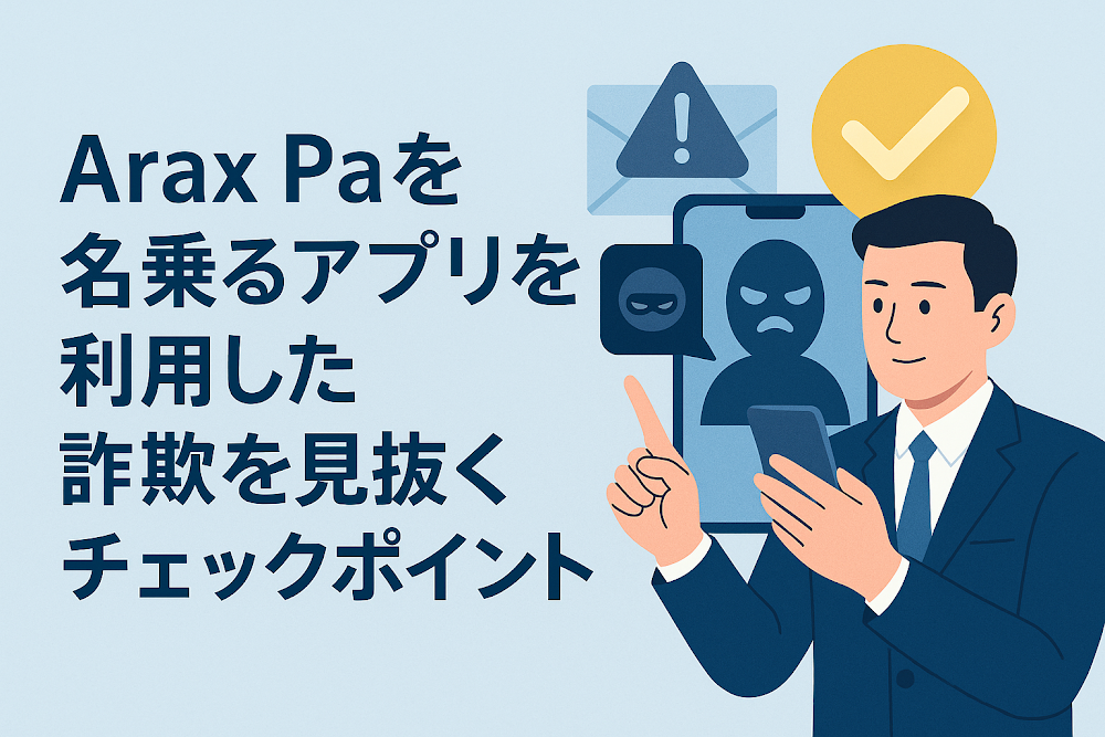 Arax Paを名乗るアプリを利用した詐欺を見抜くチェックポイント