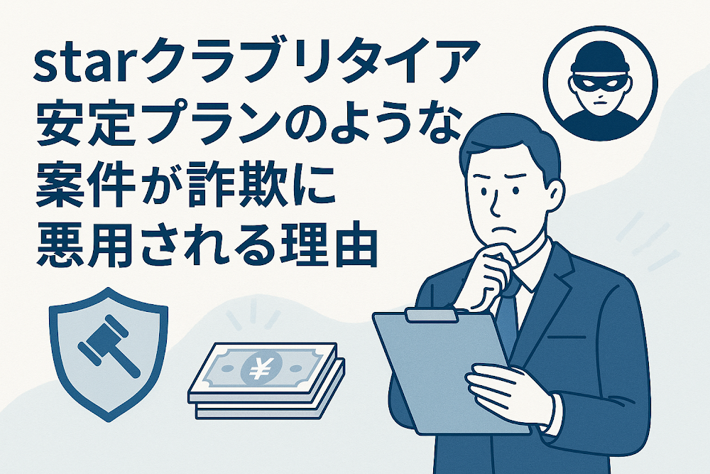 starクラブリタイア安定プランのような案件が詐欺に悪用される理由