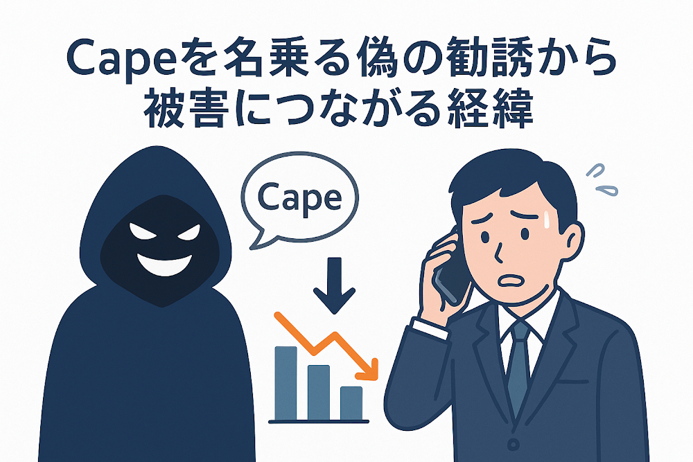 Cape(capehex.com)を名乗る偽の勧誘から被害につながる経緯