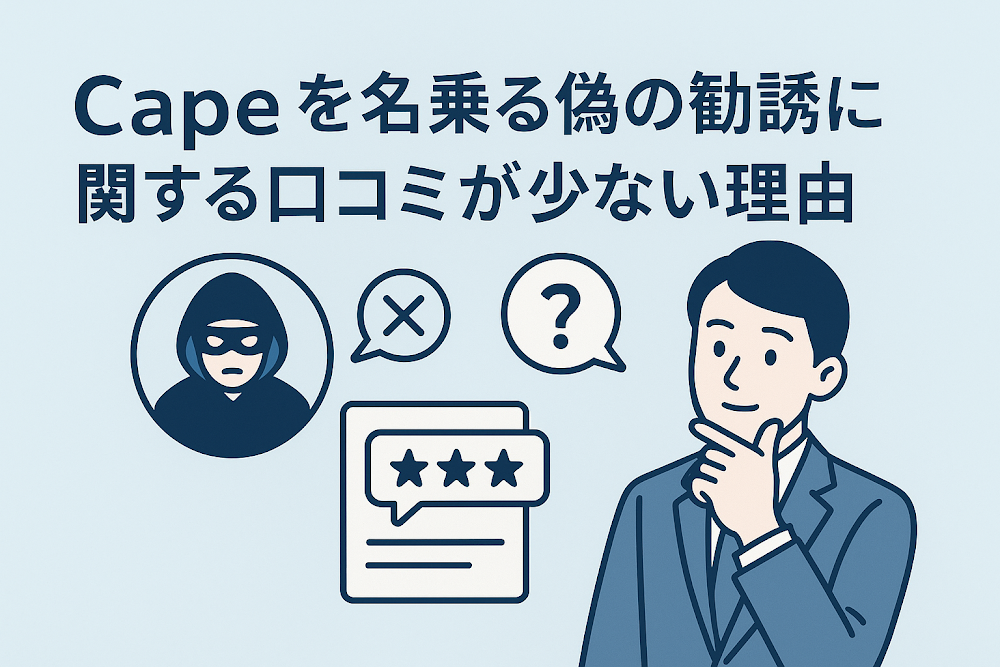Cape(capehex.com)を名乗る偽の勧誘に関する口コミが少ない理由