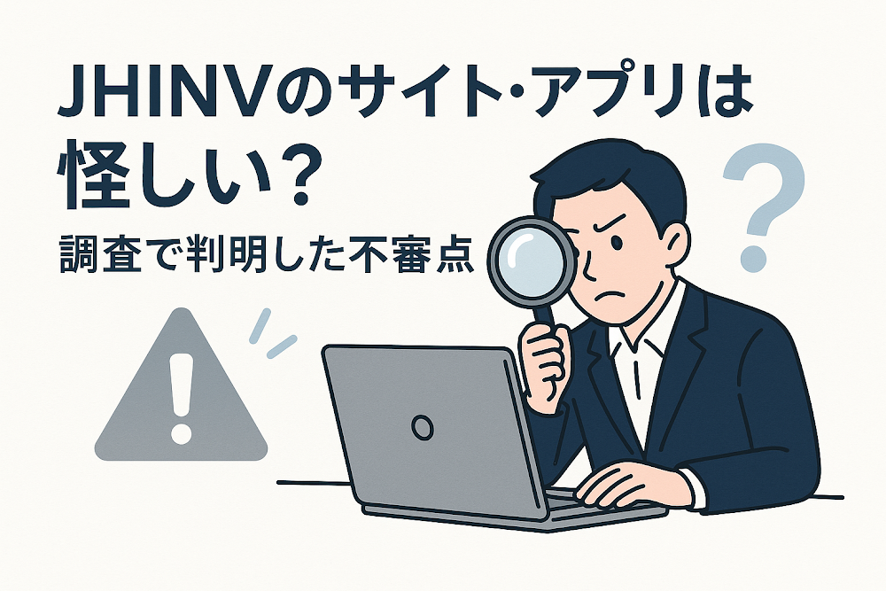 JHINVのサイト・アプリは怪しい?調査で判明した不審点