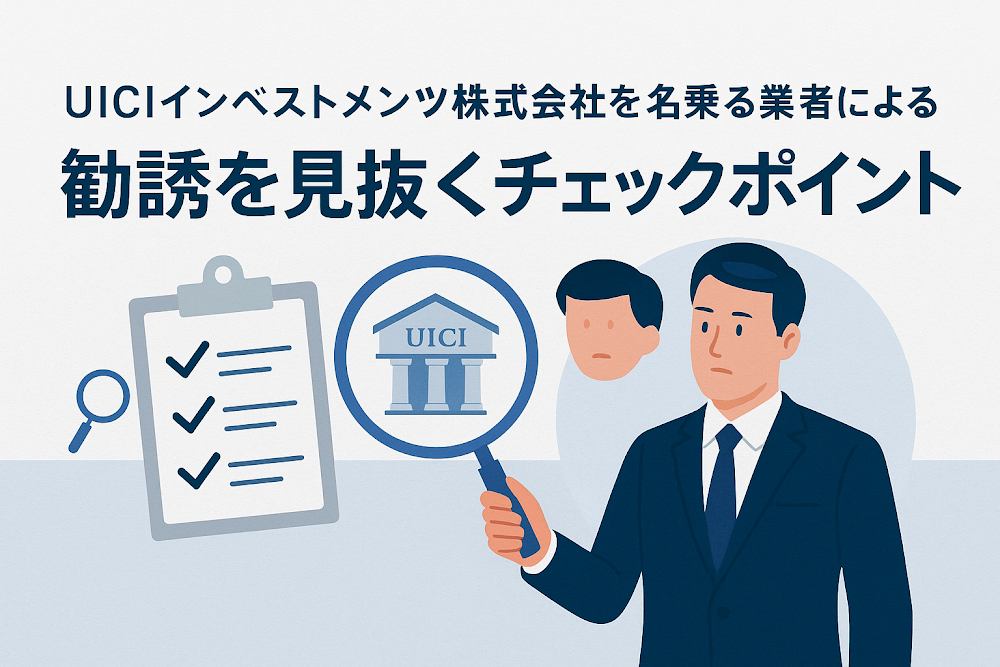 UICIインベストメンツ株式会社を名乗る業者による勧誘を見抜くチェックポイント