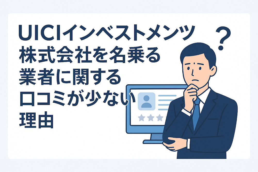 UICIインベストメンツ株式会社を名乗る業者に関する口コミが少ない理由