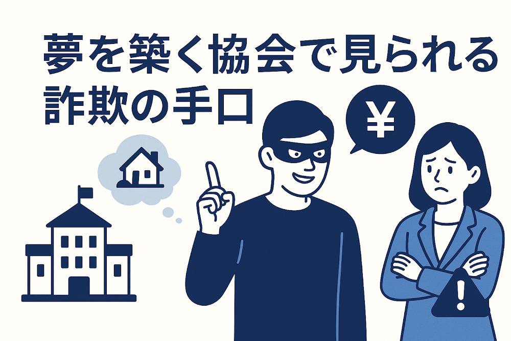 夢を築く協会で見られる詐欺の手口