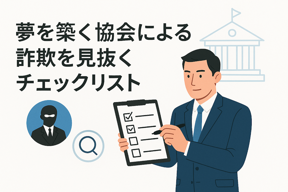 夢を築く協会による詐欺を見抜くチェックリスト