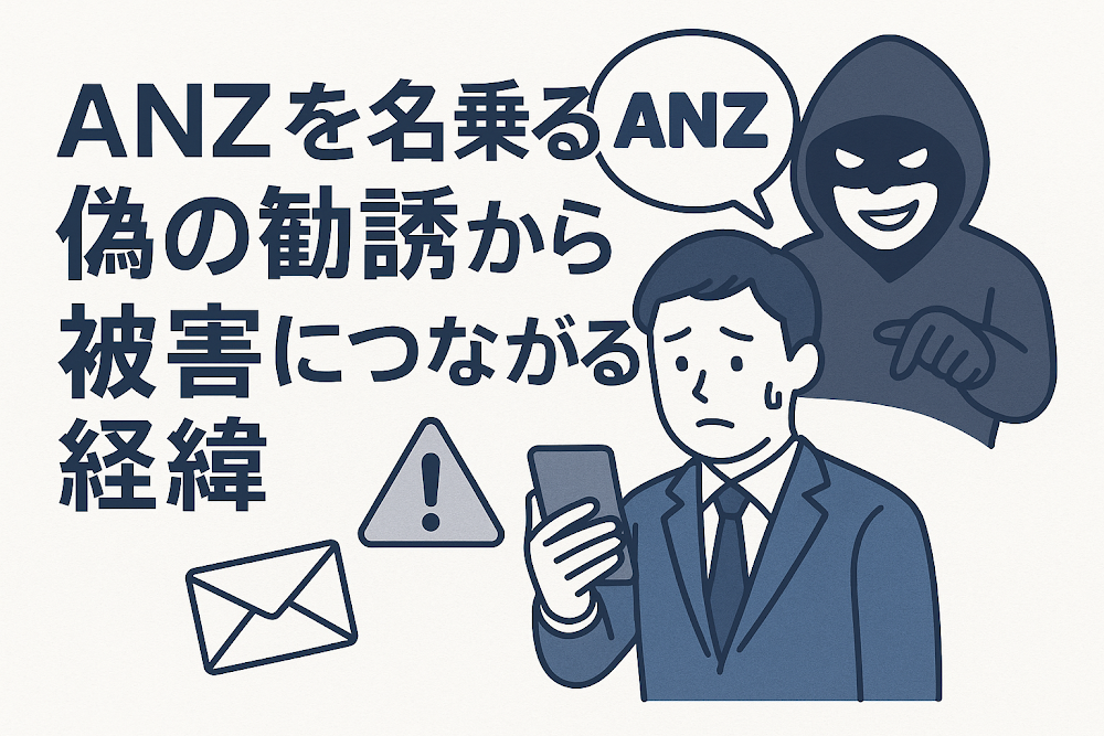 ANZを名乗る偽の勧誘から被害につながる経緯