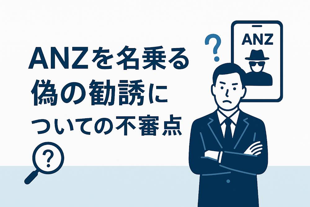 ANZを名乗る偽の勧誘についての不審点