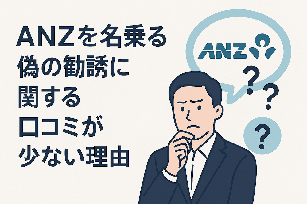 ANZを名乗る偽の勧誘に関する口コミが少ない理由