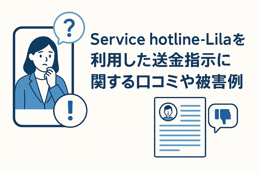 Service hotline-Lilaを利用した送金指示に関する口コミや被害事例