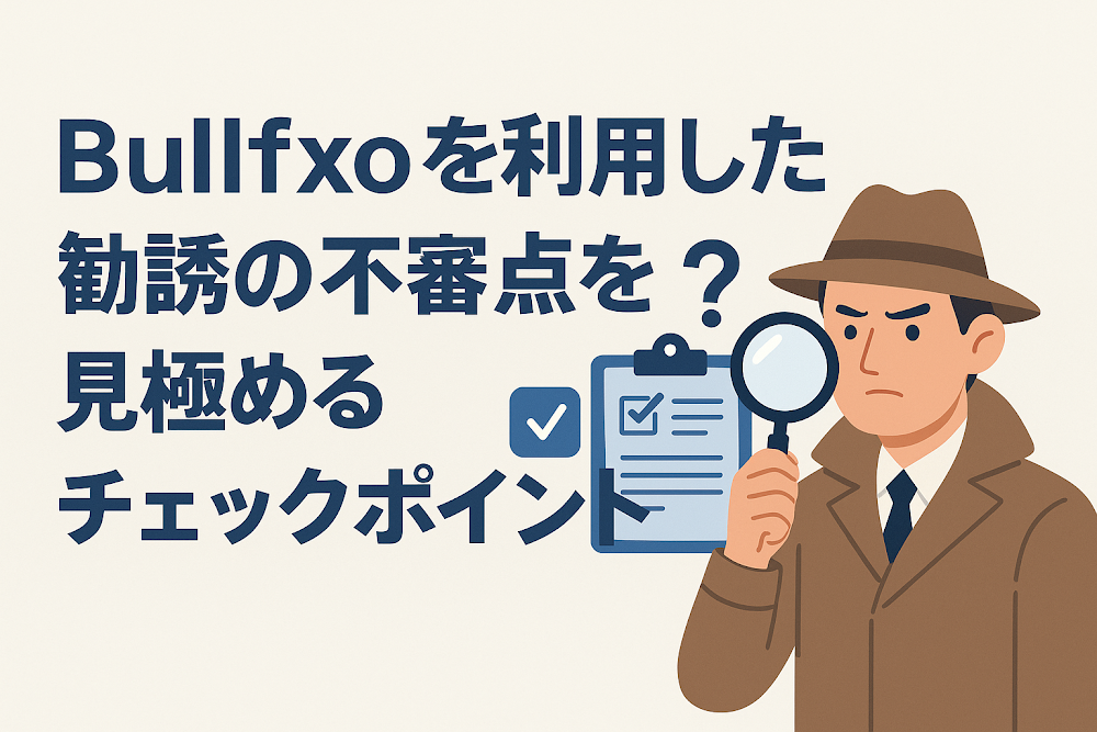 Bullfxoを利用した勧誘の不審点を見極めるチェックポイント