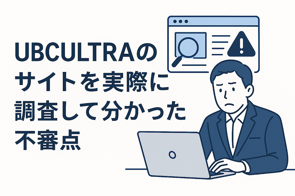 UBCULTRAのサイトを実際に調査して分かった不審点