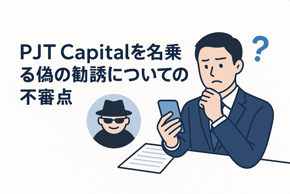 PJT Capitalを名乗る偽の勧誘についての不審点
