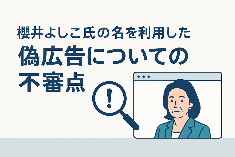 櫻井よしこ氏の名を利用した偽広告についての不審点