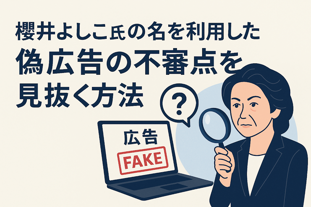 櫻井よしこ氏の名を利用した偽広告の不審点を見抜く方法