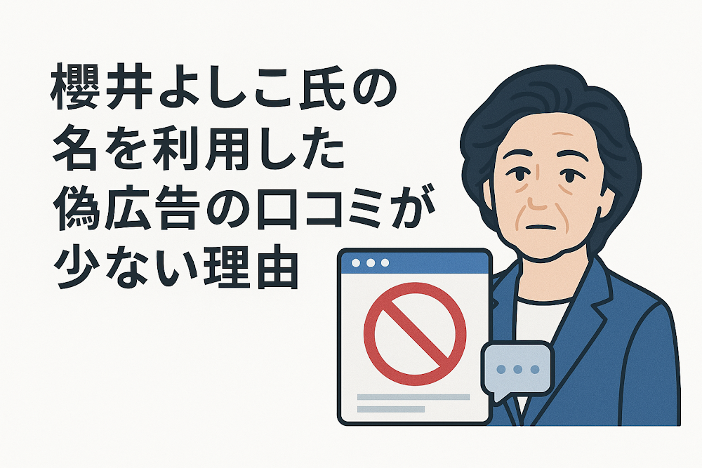 櫻井よしこ氏の名を利用した偽広告の口コミが少ない理由