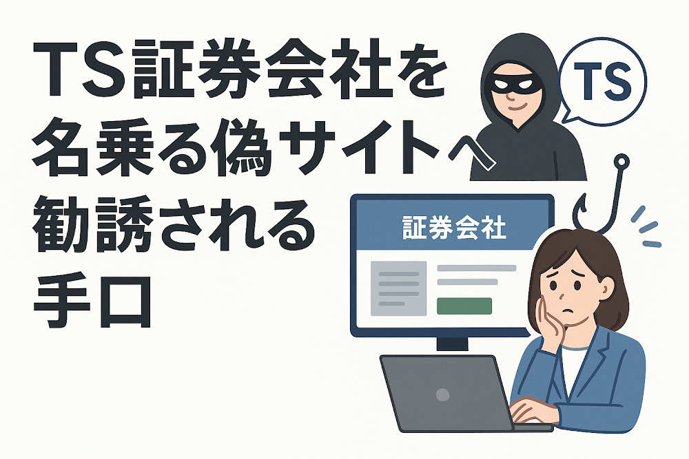 TS証券会社を名乗る偽サイトへ勧誘される手口