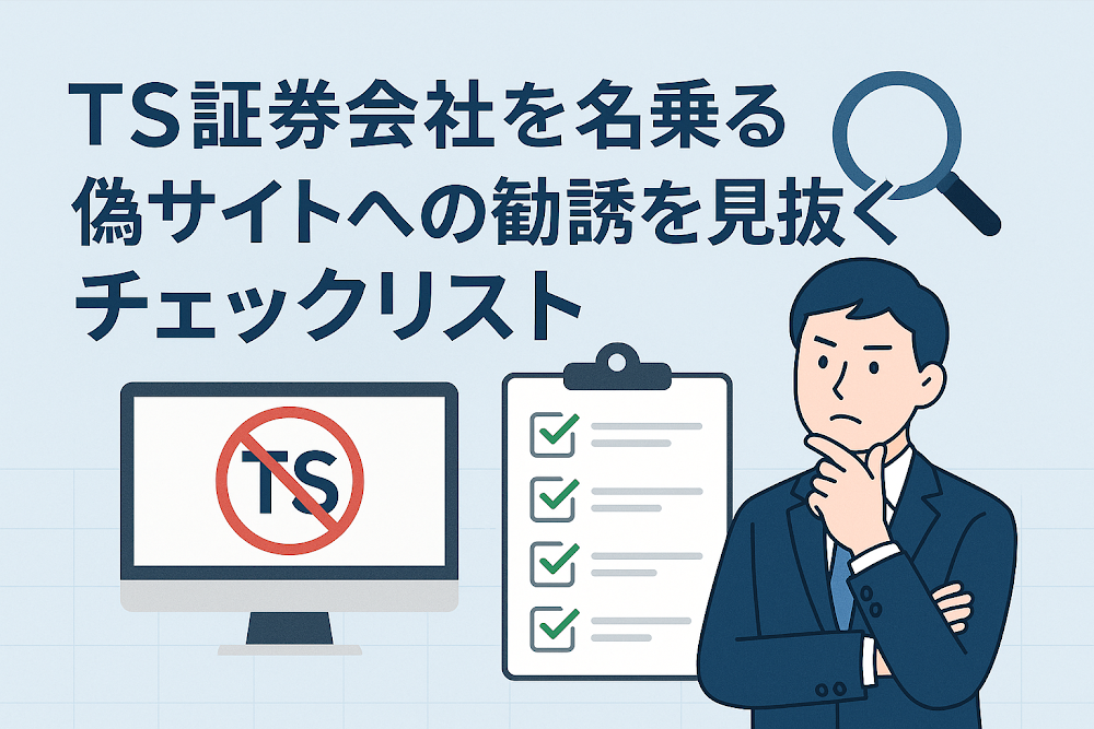 TS証券会社を名乗る偽サイトへの勧誘を見抜くチェックリスト