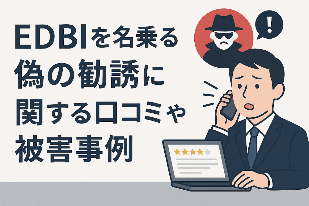 EDBIを名乗る偽の勧誘に関する口コミや被害事例