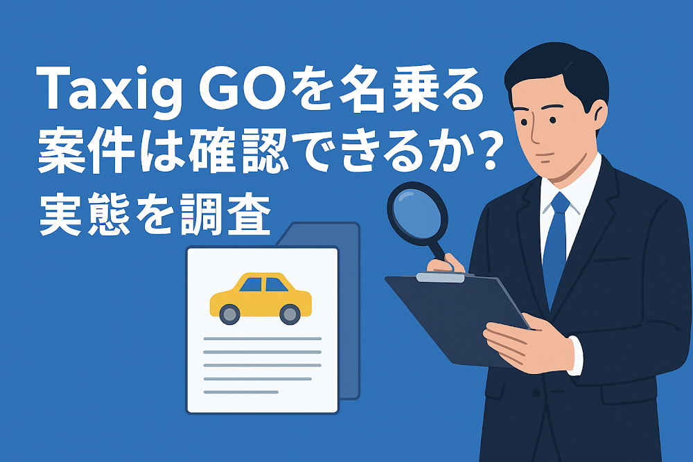 Taxig GOを名乗る案件は確認できるか?実態を調査
