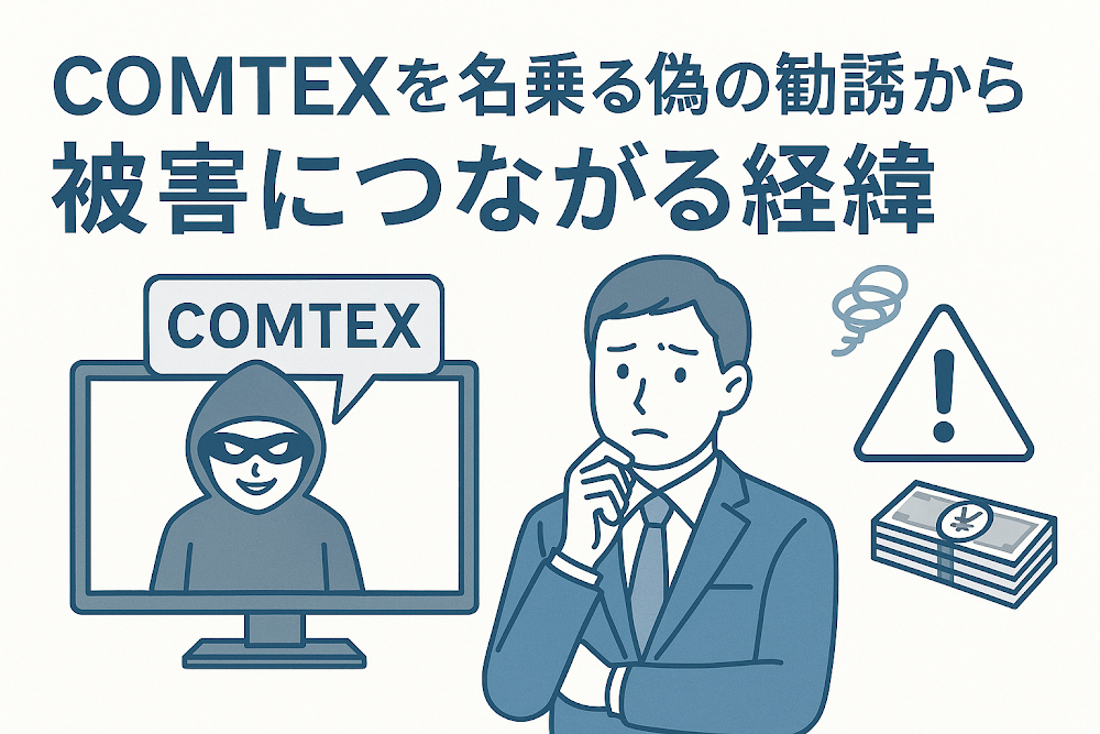 COMTEXを名乗る偽の勧誘から被害につながる経緯