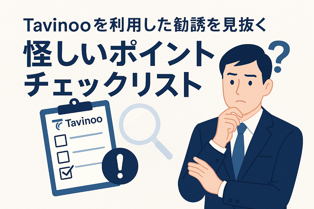 Tavinooを利用した勧誘を見抜く怪しいポイントチェックリスト