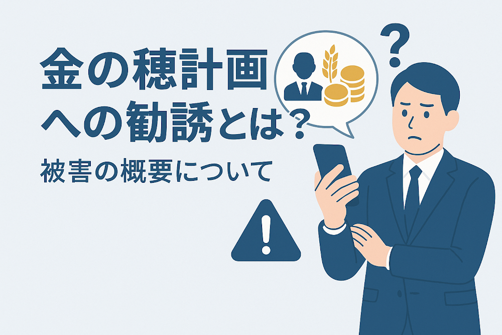 金の穂計画への勧誘とは？被害の概要について