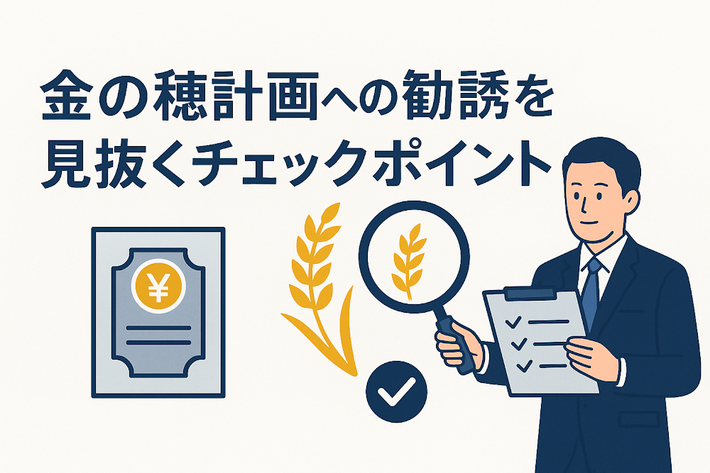 金の穂計画への勧誘を見抜くチェックポイント