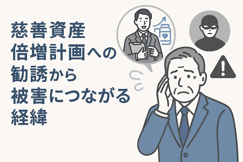 慈善資産倍増計画への勧誘から被害につながる経緯