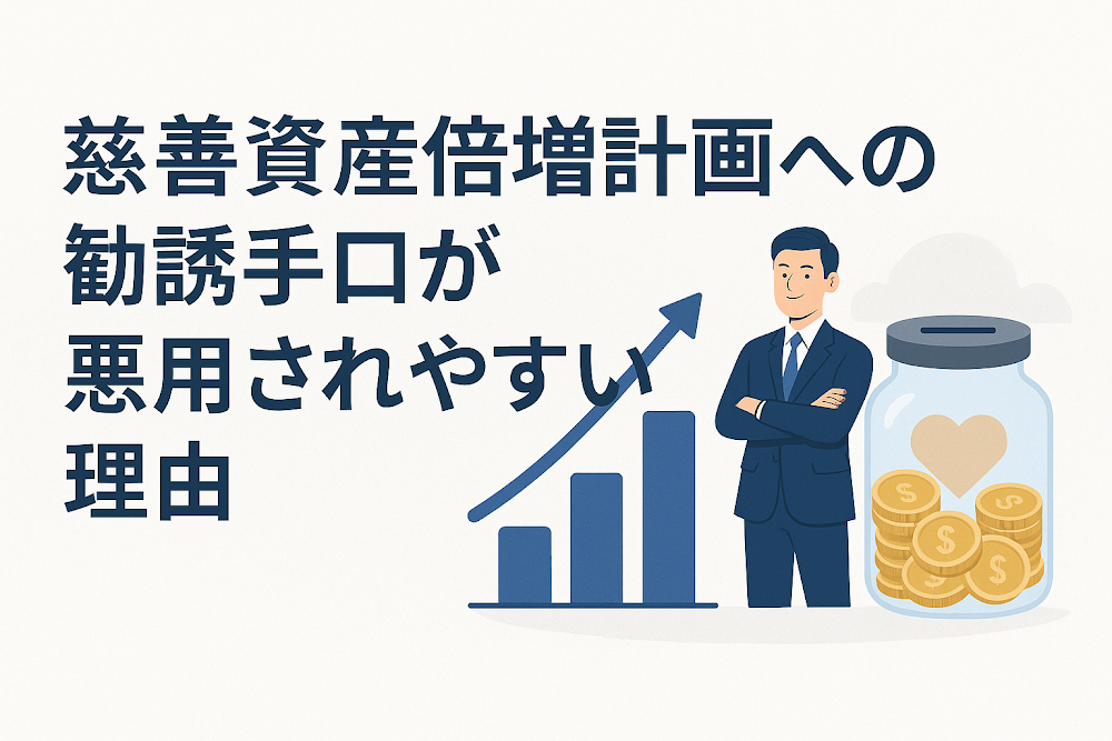 慈善資産倍増計画への勧誘手口が悪用されやすい理由