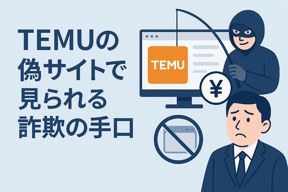 TEMUの偽サイトで見られる詐欺の手口