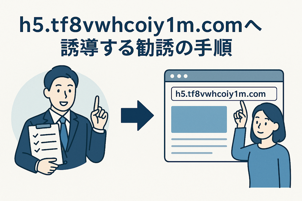 h5.tf8vwhcoiy1m.comへ誘導する勧誘の手順