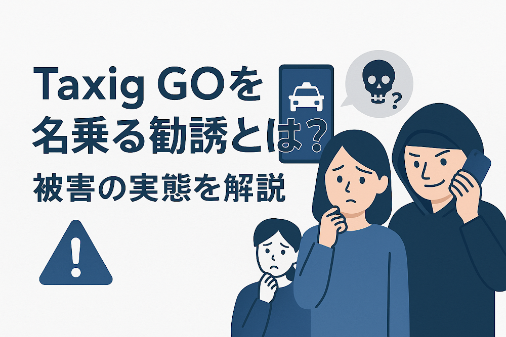 Taxig GOを名乗る勧誘とは?被害の実態を解説