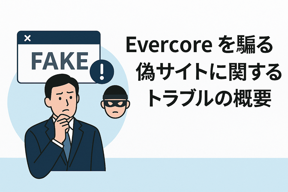 Evercoreを騙る偽サイトに関するトラブルの概要