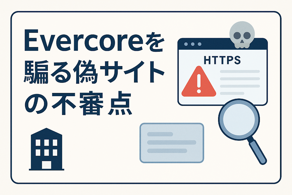 Evercoreを騙る偽サイトの不審点