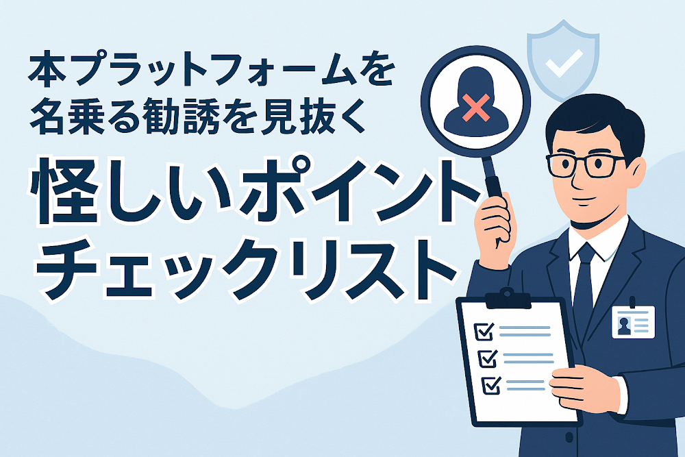 「本プラットフォーム」を名乗る勧誘を見抜く怪しいポイントチェックリスト