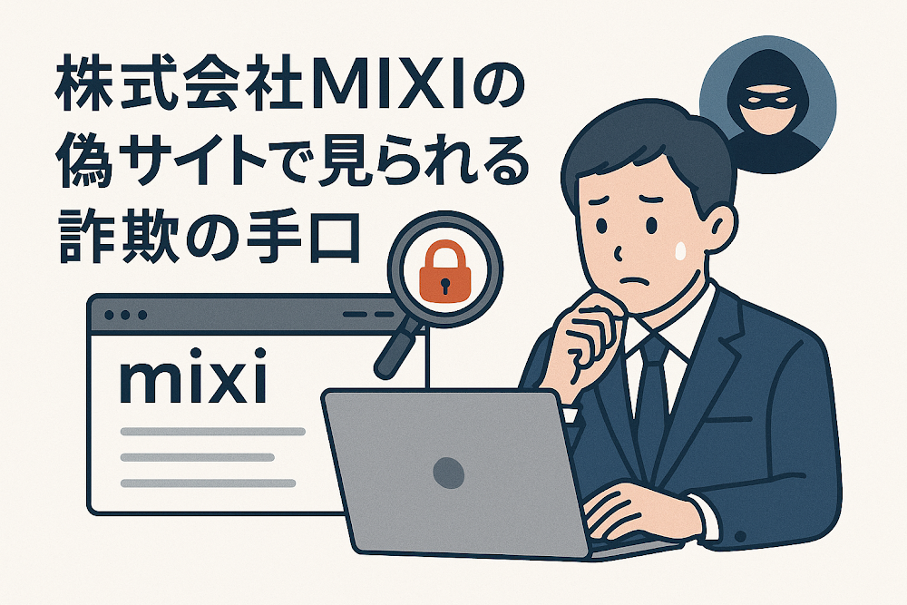 株式会社MIXIの偽サイトで見られる詐欺の手口