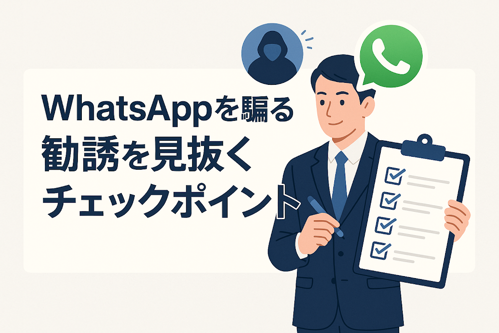 WhatsApp（ワッツアップ）を騙る勧誘を見抜くチェックポイント
