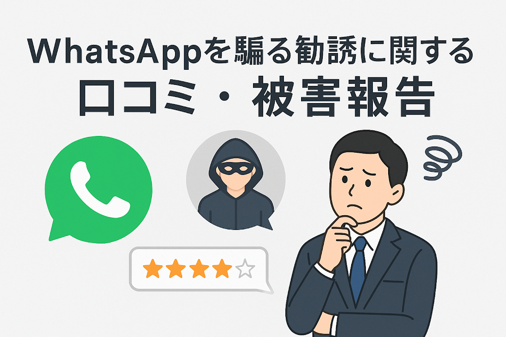 WhatsApp（ワッツアップ）を騙る勧誘に関する口コミ・被害報告