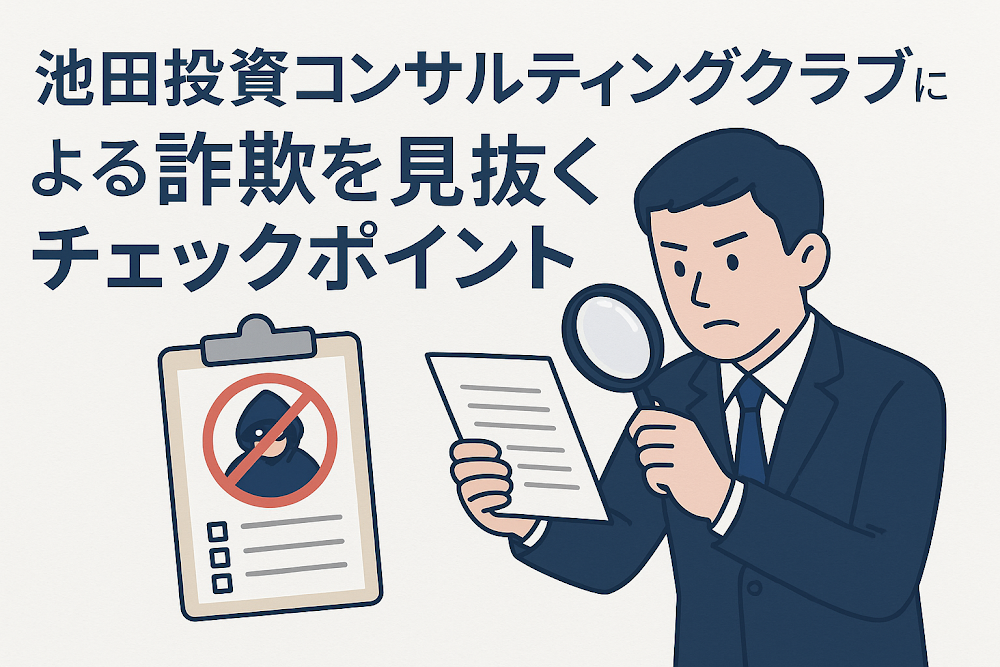 池田投資コンサルティングクラブ(ikedainvesi.com)による詐欺を見抜くチェックポイント