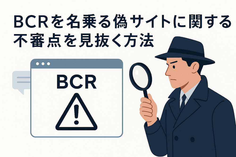 BCRを名乗る偽サイトに関する不審点を見抜く方法