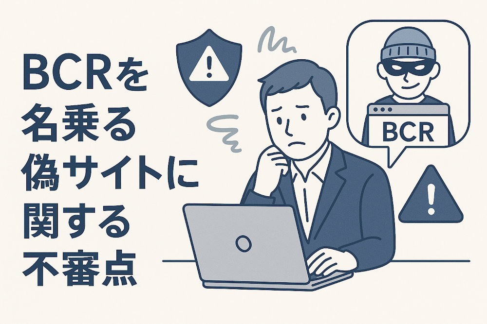 BCRを名乗る偽サイトに関する不審点