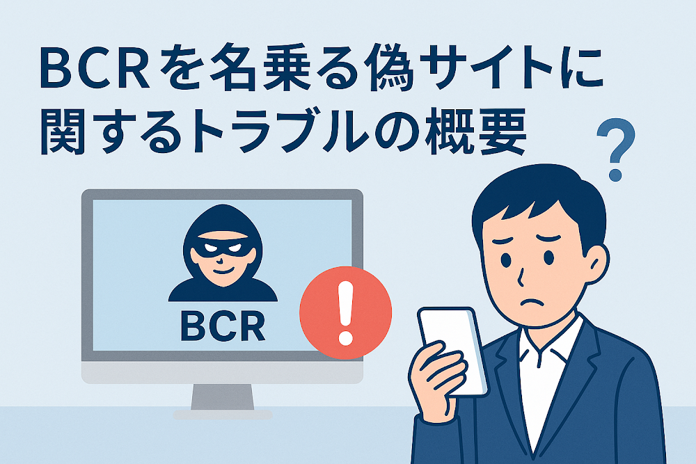 BCRを名乗る偽サイトに関するトラブルの概要