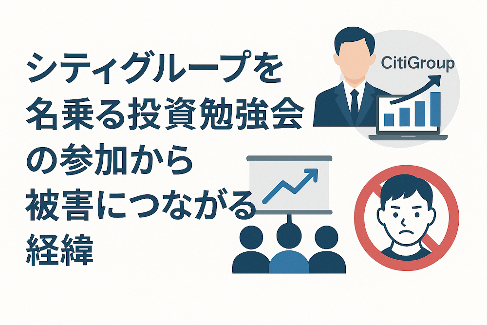 シティグループを名乗る投資勉強会の参加から被害につながる経緯