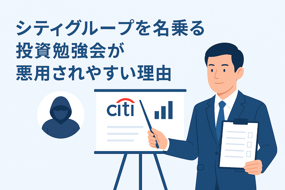 シティグループを名乗る投資勉強会が悪用されやすい理由